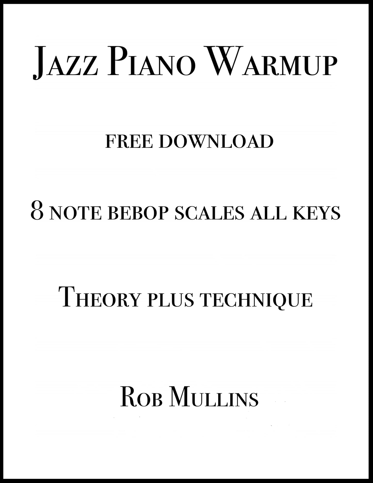 Jazz Piano Warmup: 8 note bebop scale all 12 Keys