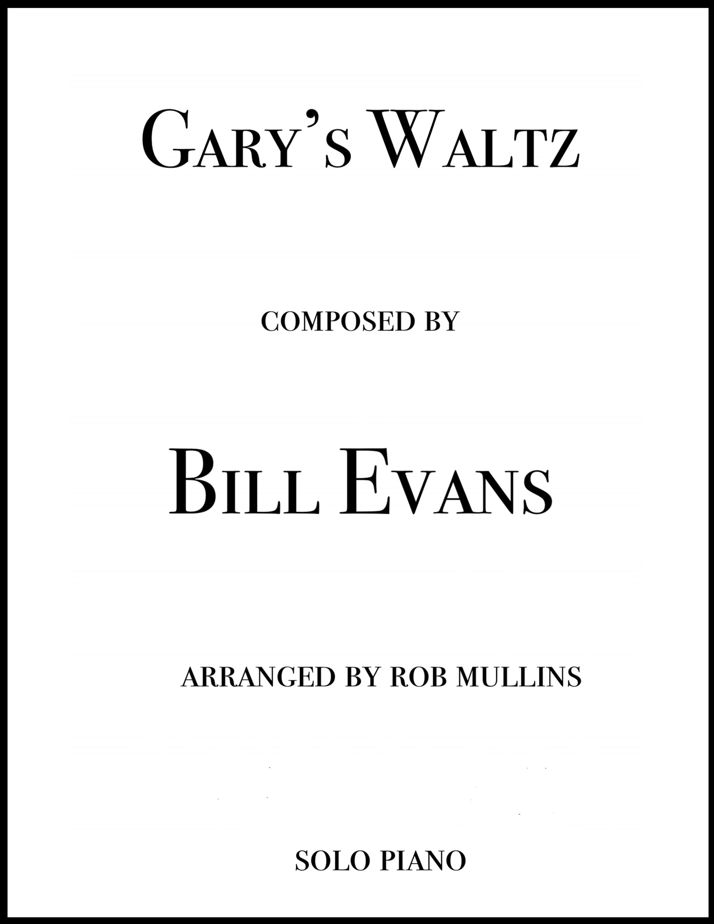 Gary's Waltz - Bill Evans