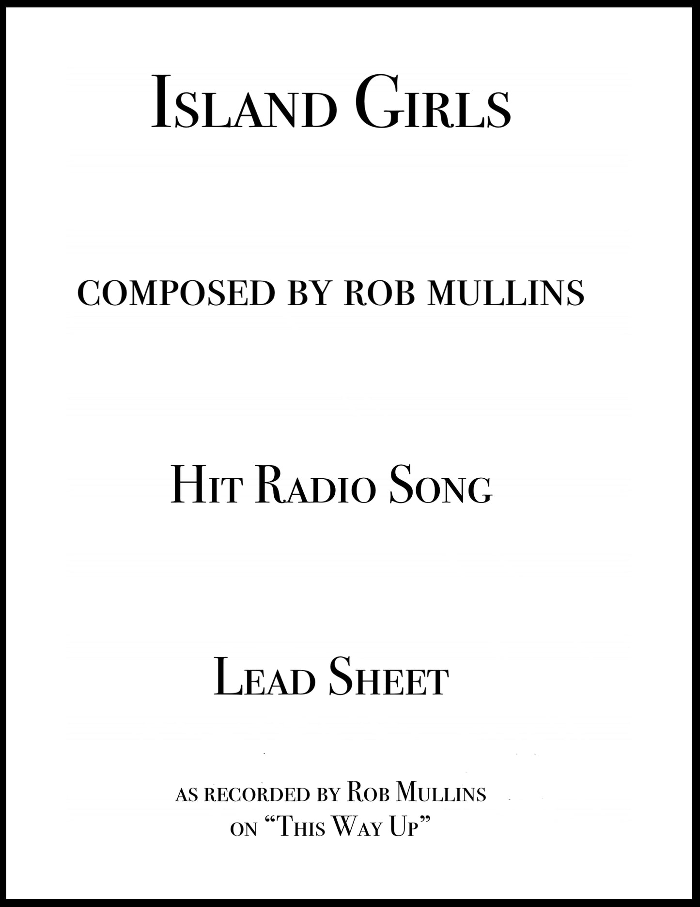 Island Girls Lead Sheet
